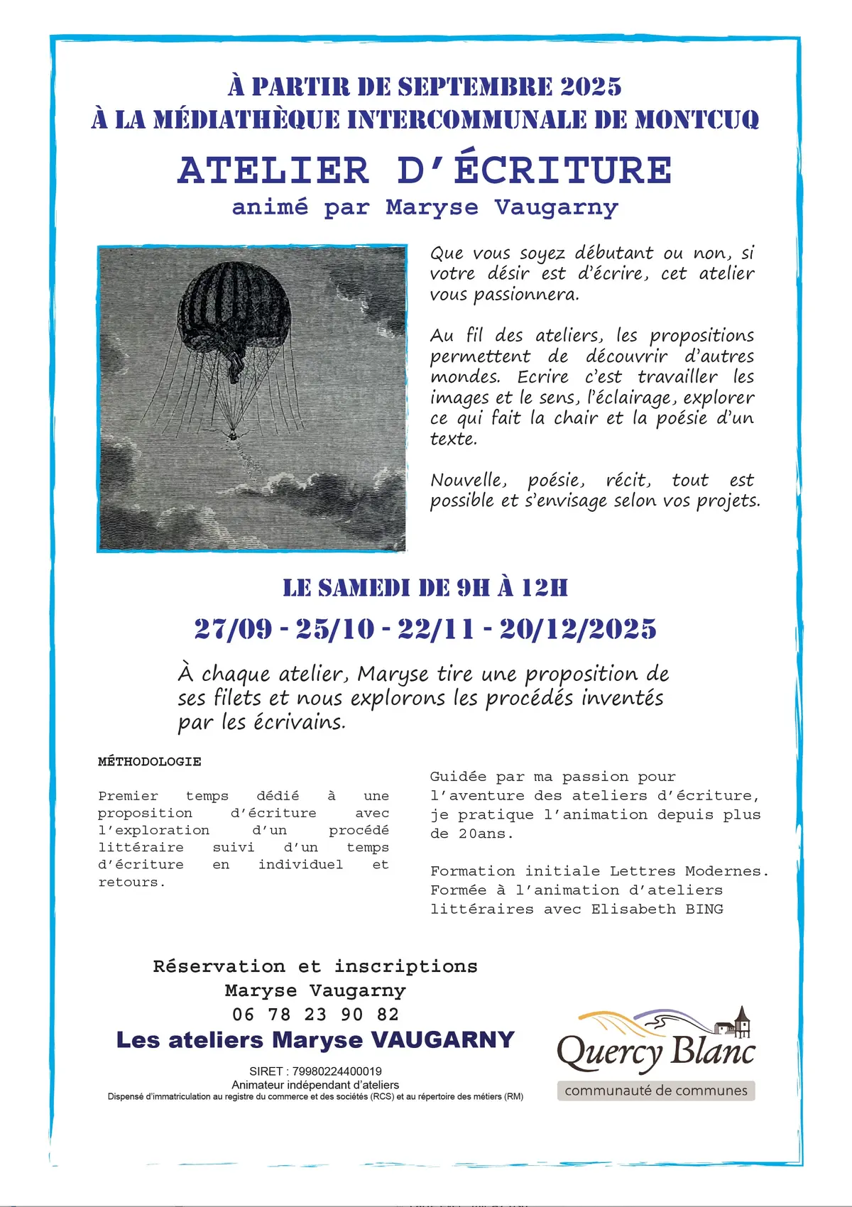 Atelier d'écriture à la médiathèque de Montcuq