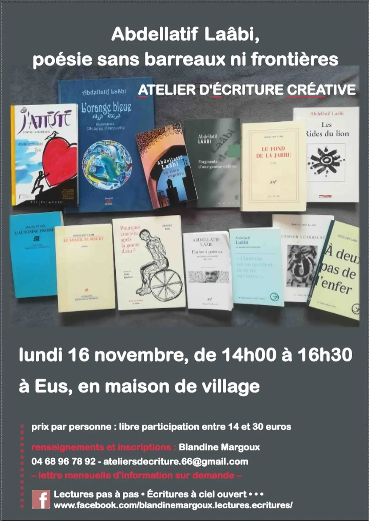 Atelier D'écriture : Abdellatif Laâbi, Poésie Sans Barreaux Ni Frontières, à Eus