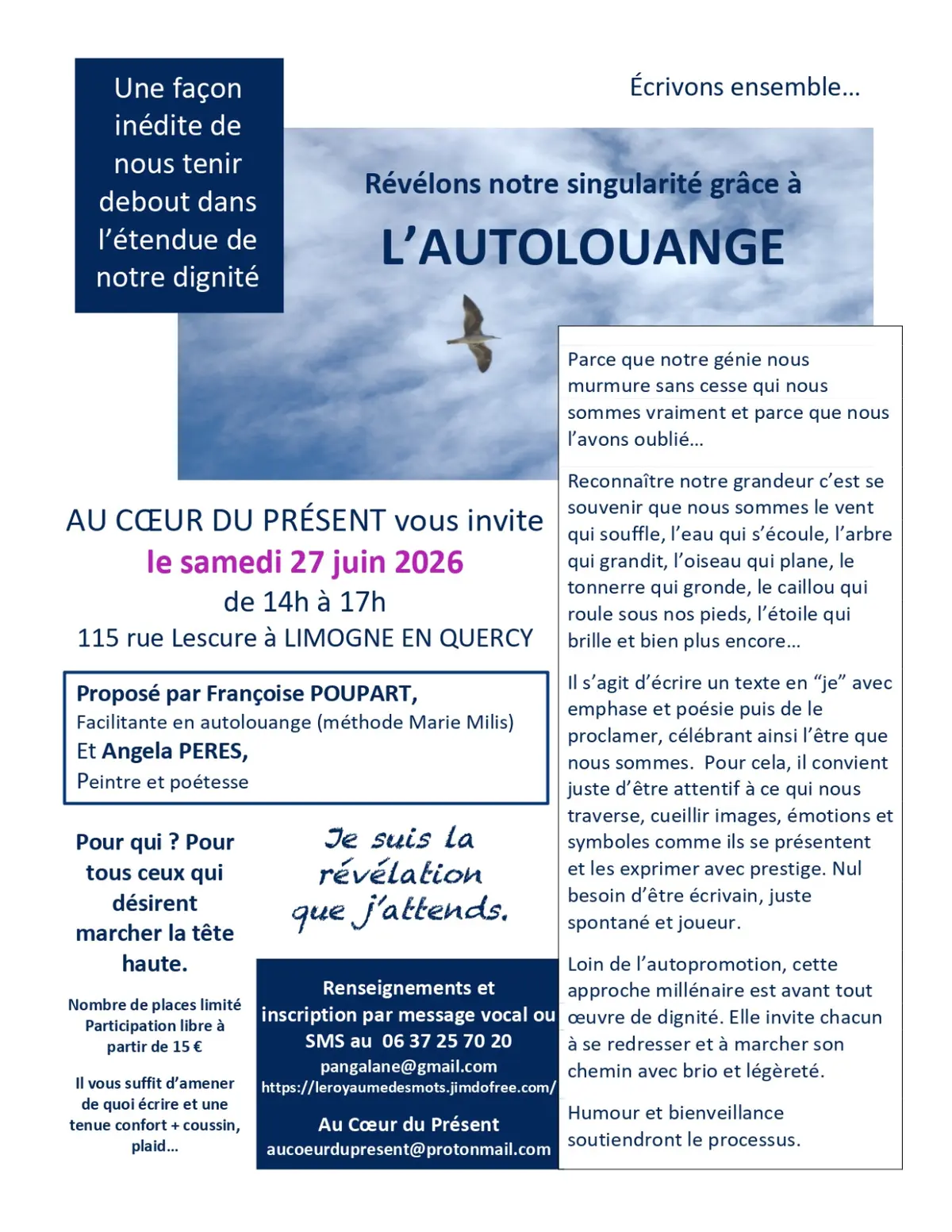 Atelier d'écriture Autolouange