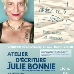 Atelier d'écriture avec Julie Bonnie