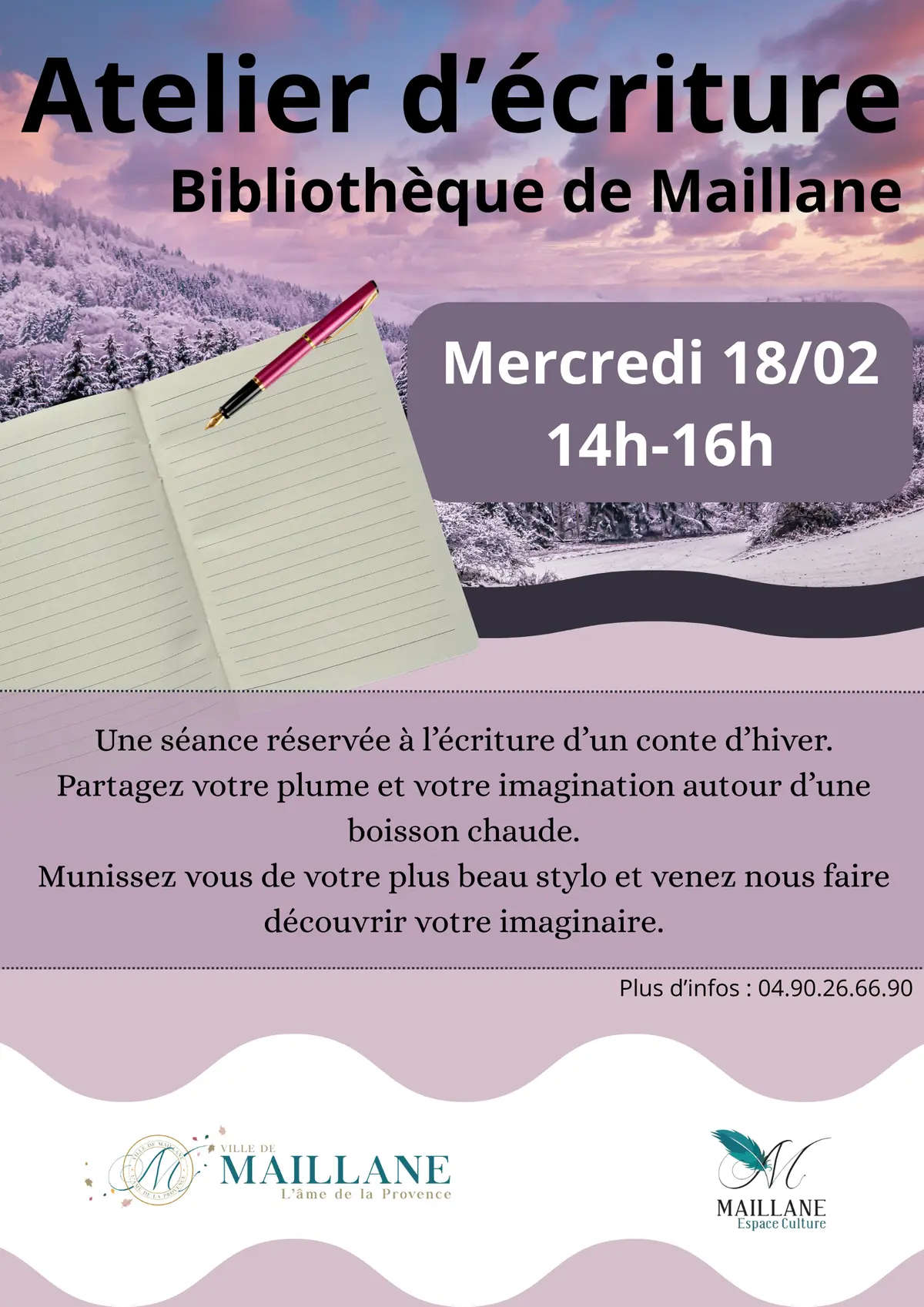 Atelier d'écriture février 2026