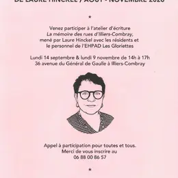 Atelier d'écriture La mémoire des rues d'Illiers-Combray par Laure Hinckel