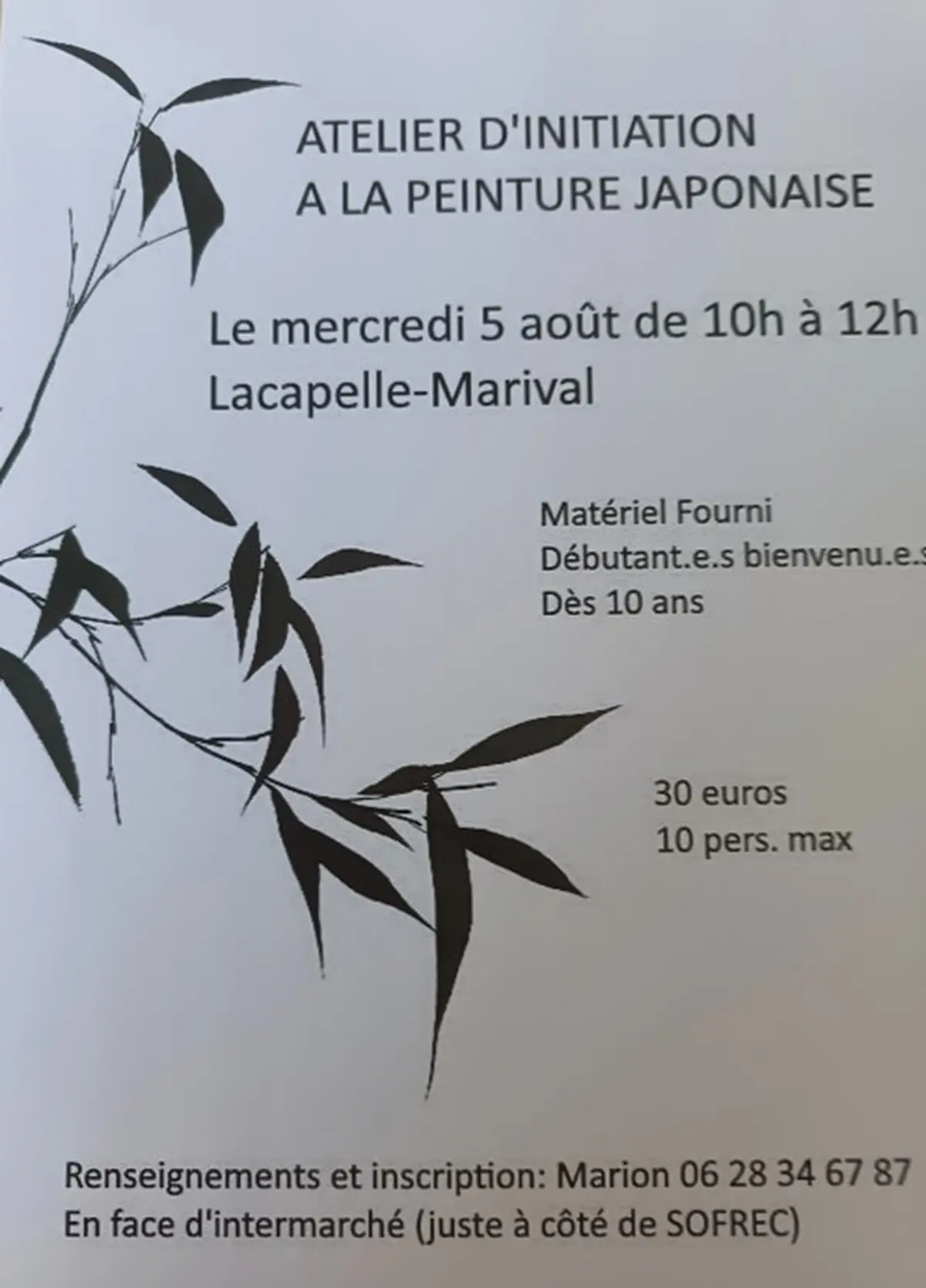 Atelier d'Initiation à la Peinture Japonaise