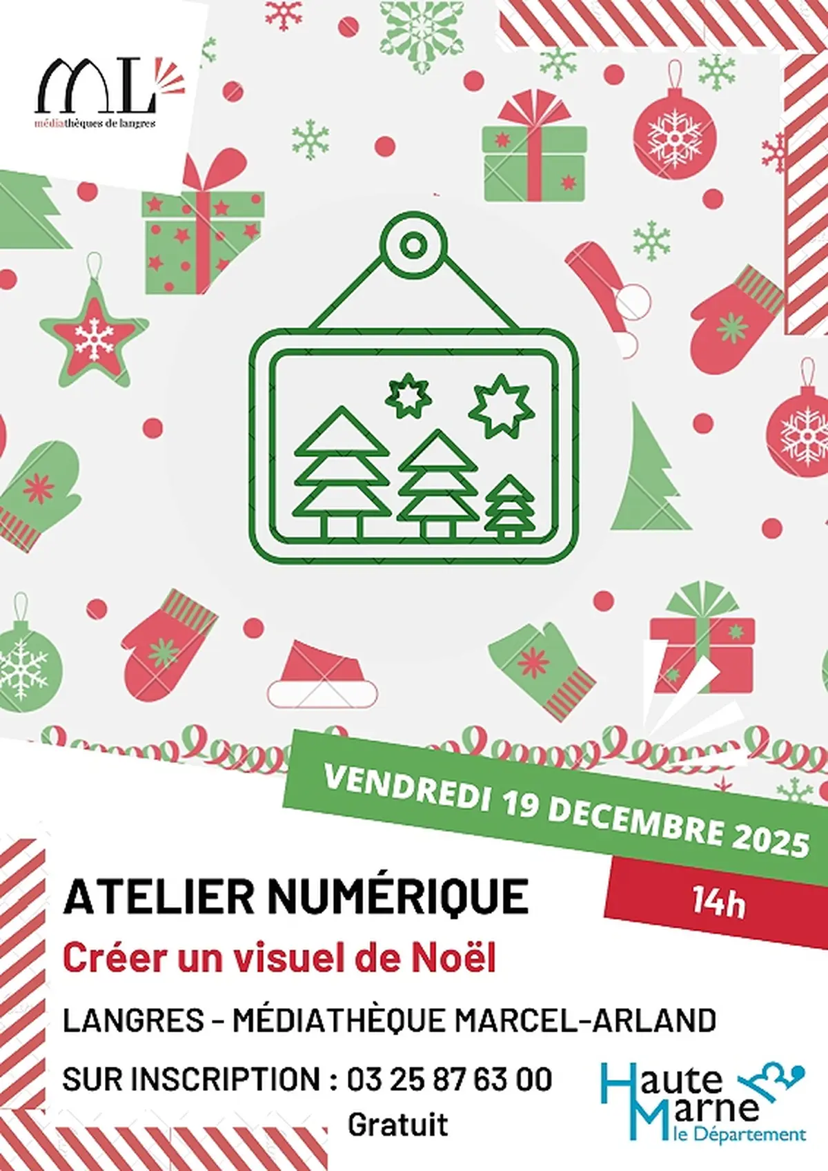 Atelier D'Initiation Au Numérique - Créer Un Visuel De Noël, Pêle-Mêle De Photos Pour Les Fêtes