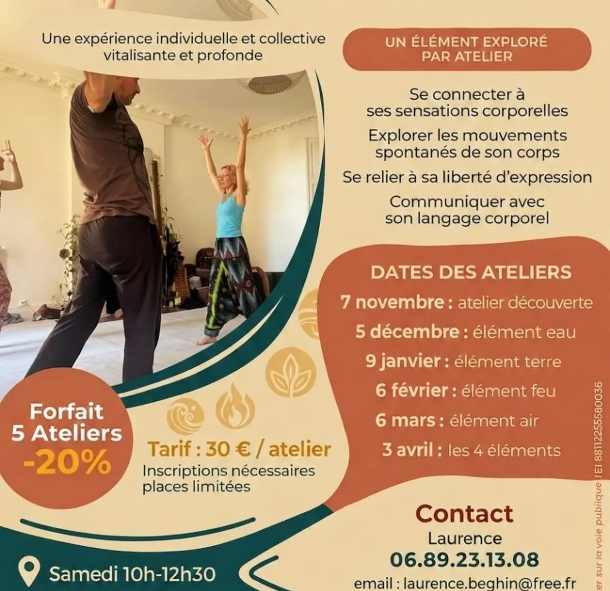 Atelier danse libre à travers les 4 éléments