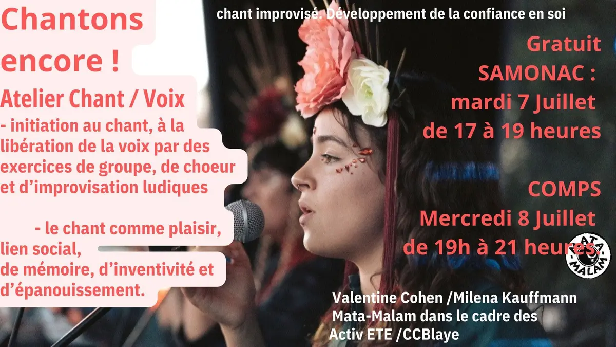 Atelier de chant gratuit à Samonac
