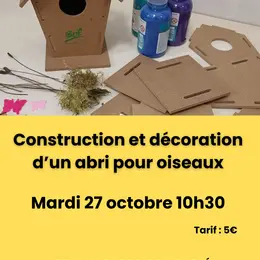 Atelier de construction et décoration d’un abri pour oiseaux – jeune public