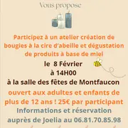 Atelier de création de bougies à la cire d'abeille et dégustation de produits à base de miel