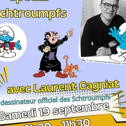 Atelier de dessin special Schtroumpfs avec Laurent Cagniat