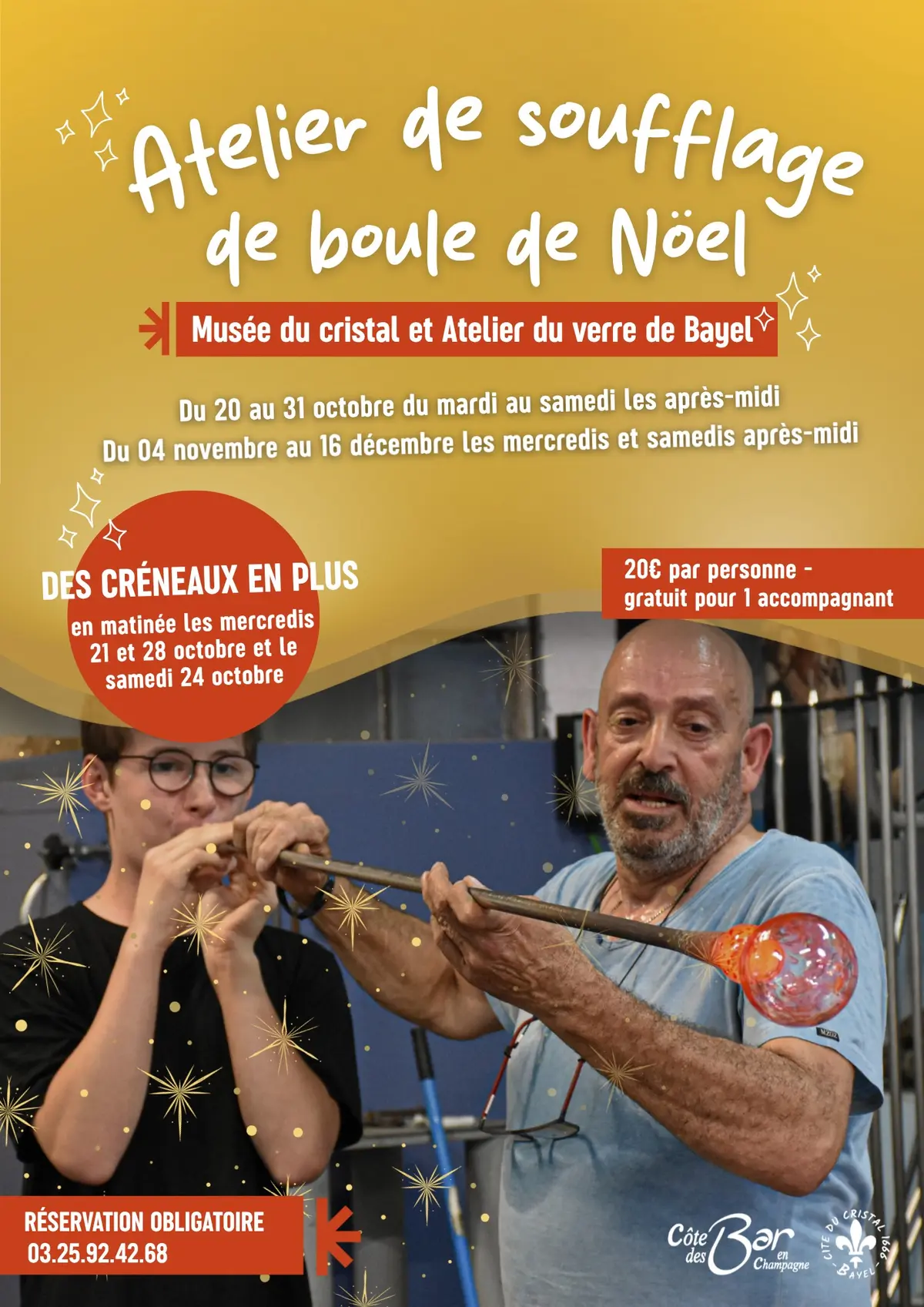 Atelier de soufflage de la boule de Noël
