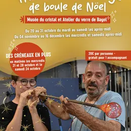Atelier de soufflage de la boule de Noël