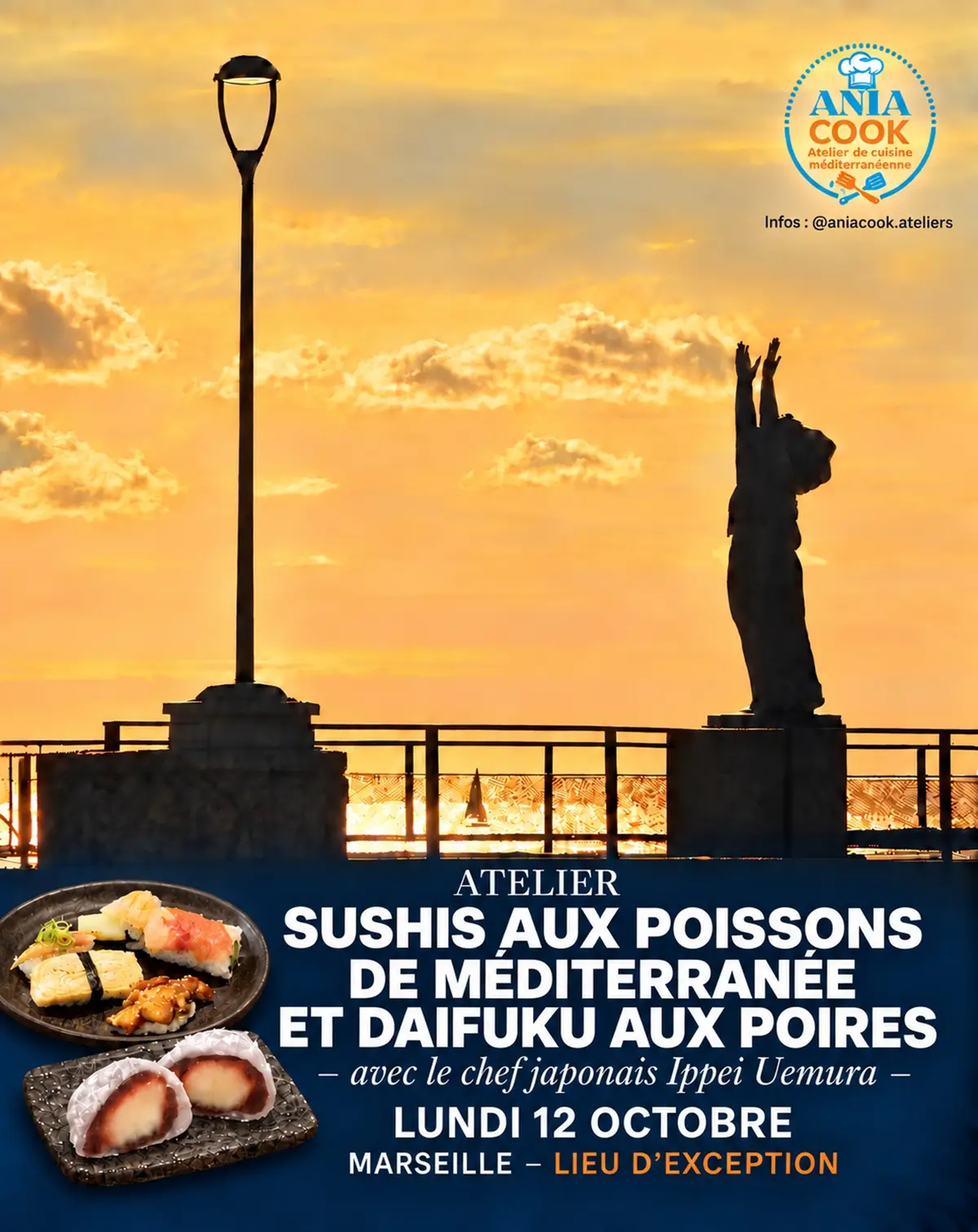 Atelier de sushis aux poissons de Méditerranée et daifuku aux poires