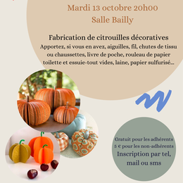 Atelier déco Citrouilles en folie