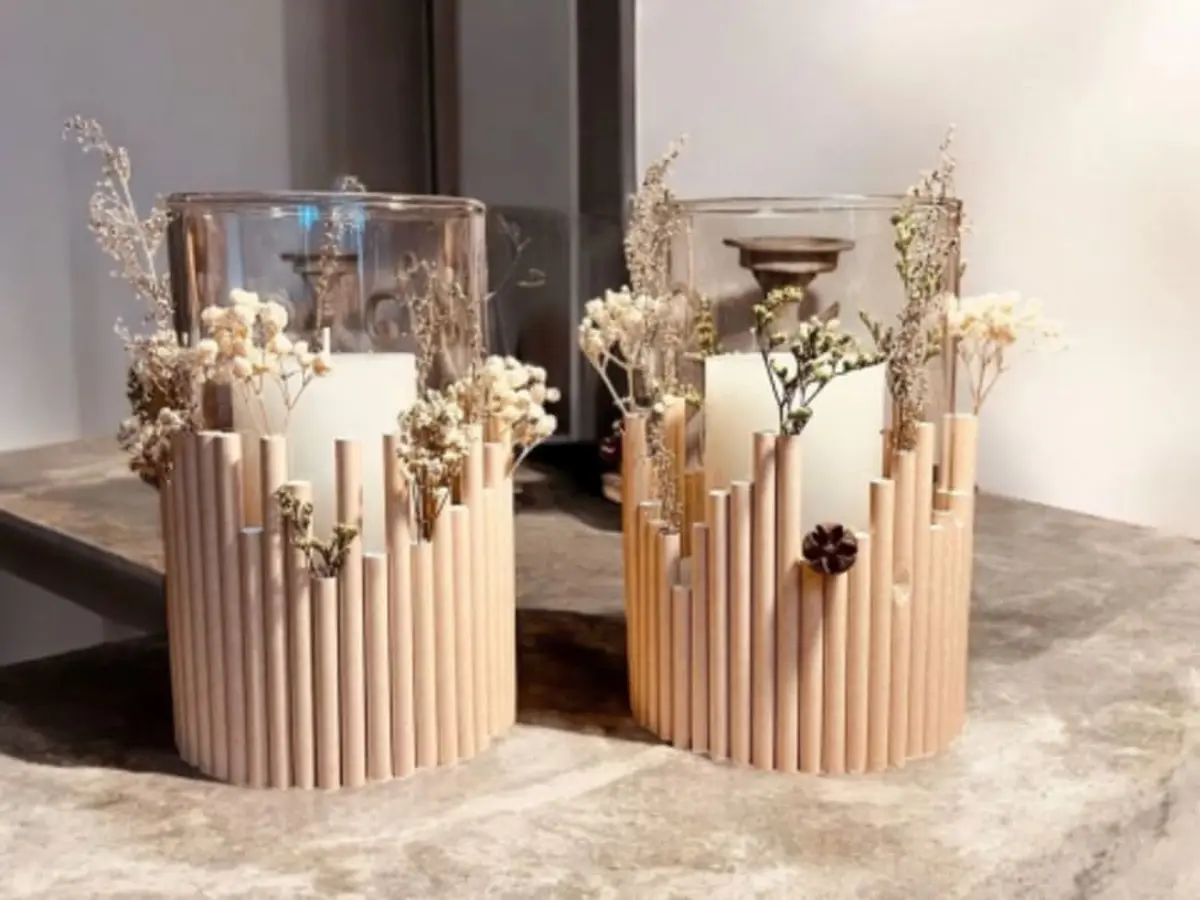 Atelier décoration d'un photophore fleuri à Paris 14ème