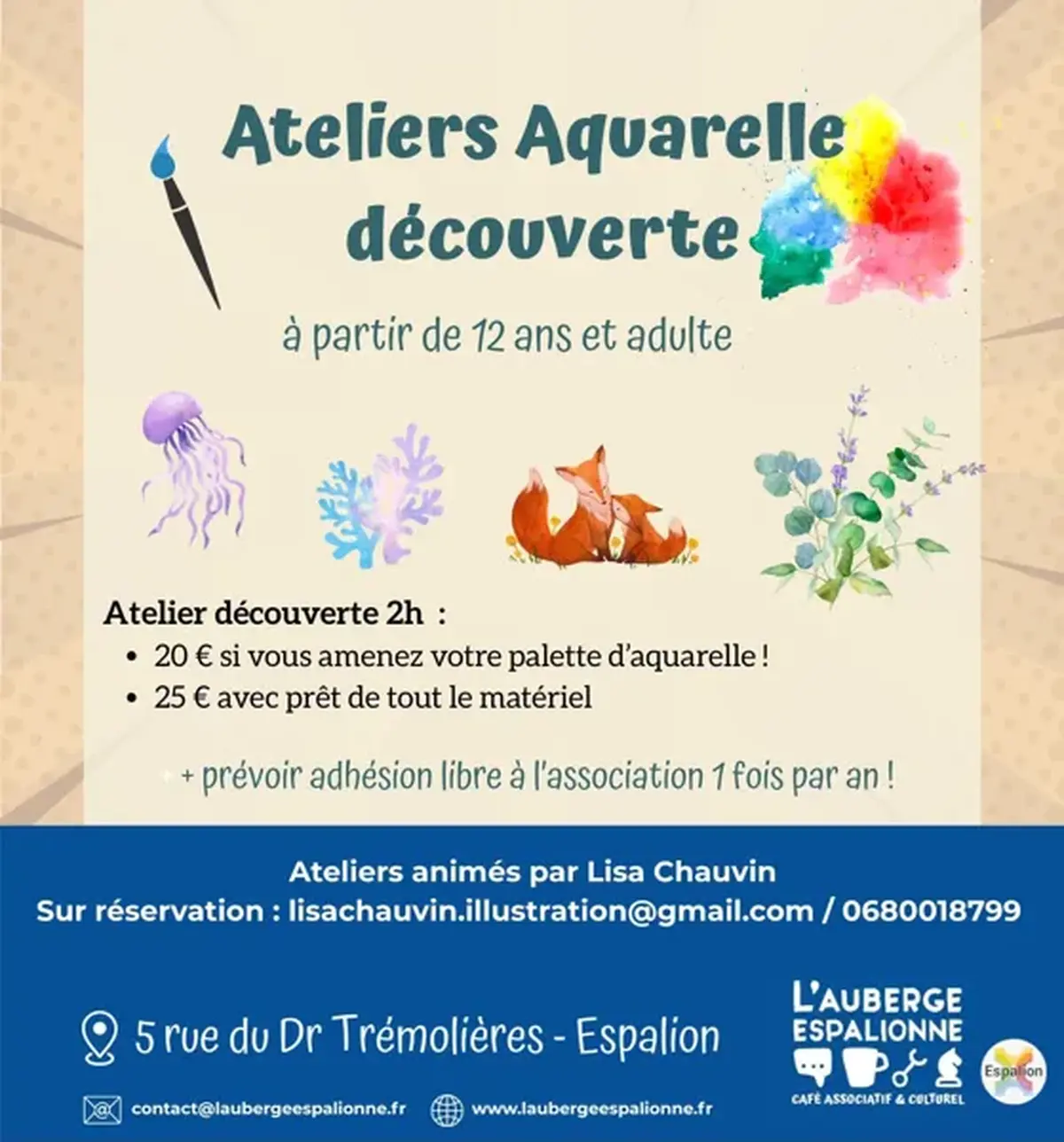 Atelier découverte aquarelle