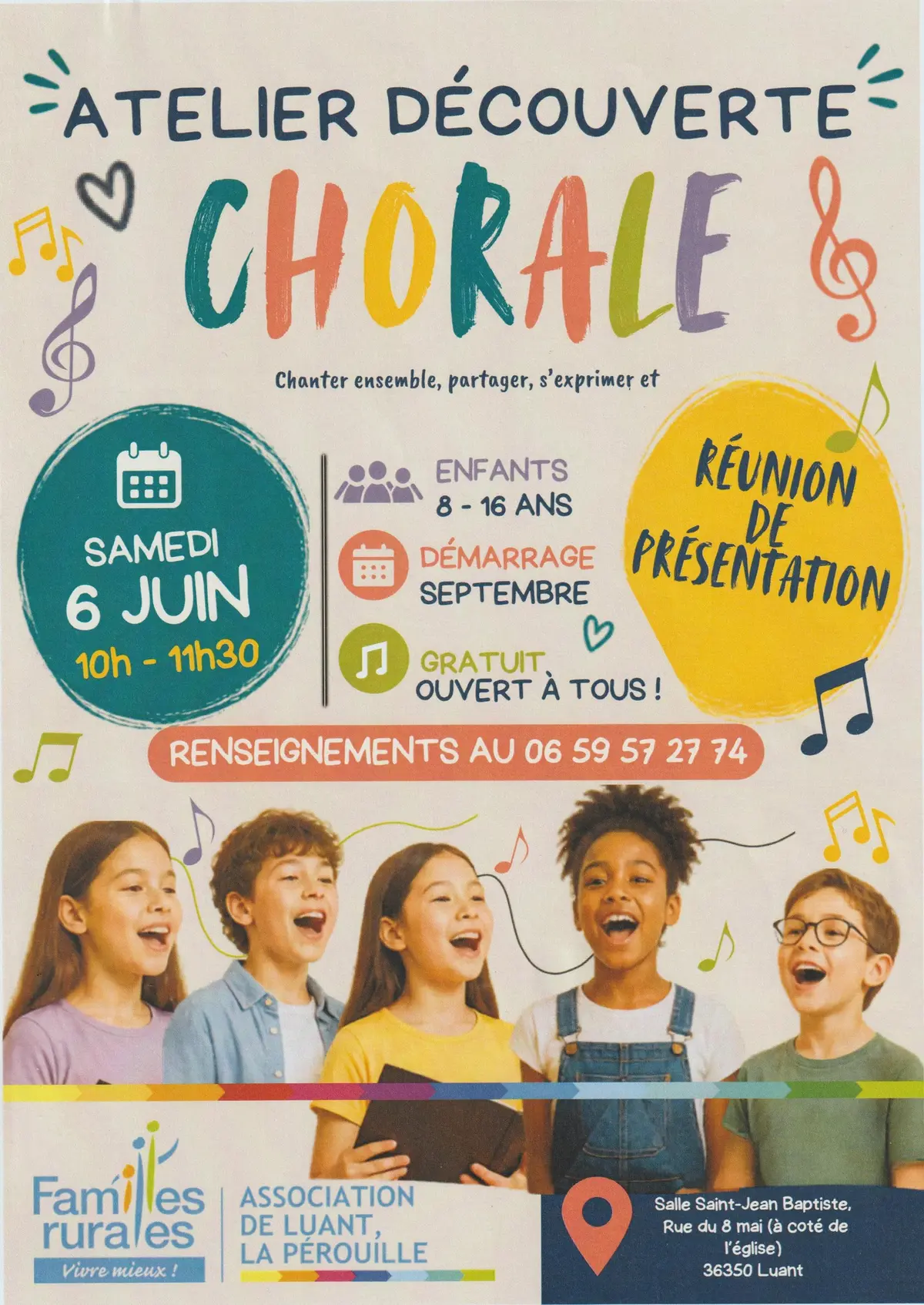 Atelier découverte chorale : réunion de présentation