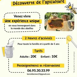 Atelier découverte de l'apiculture (Le miel de Clem)