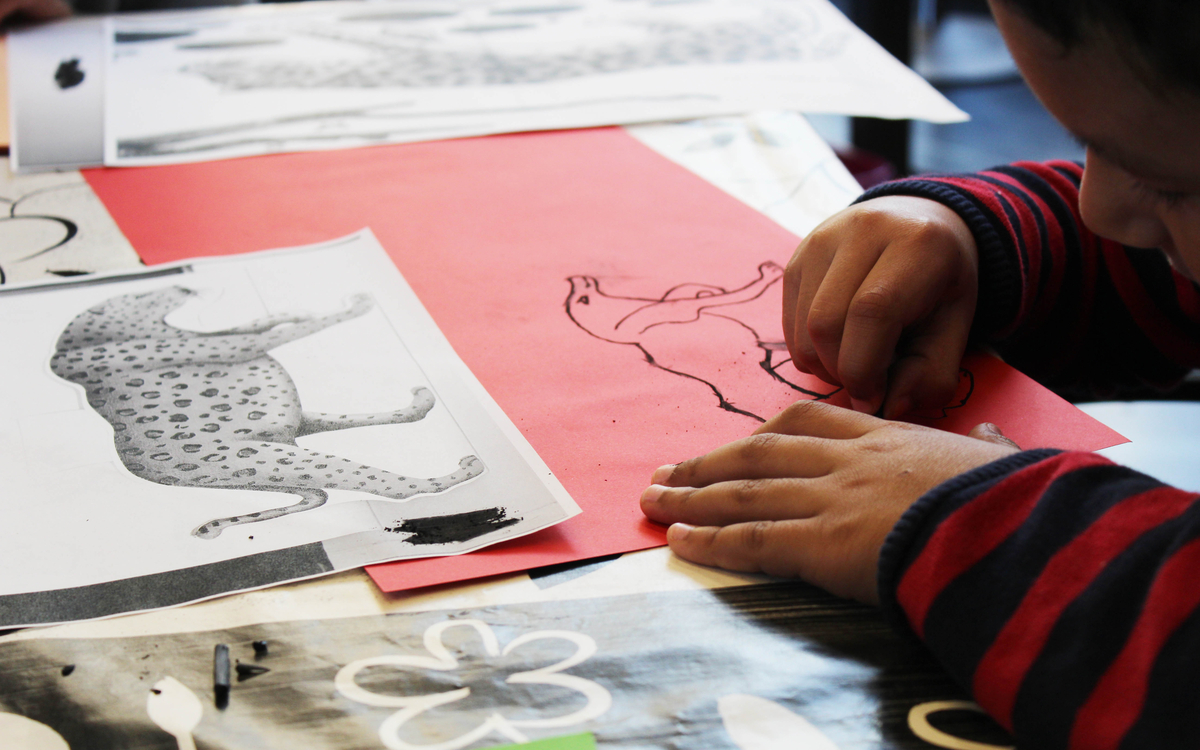 Dessin préparatoire, atelier gravure de Julia Chausson