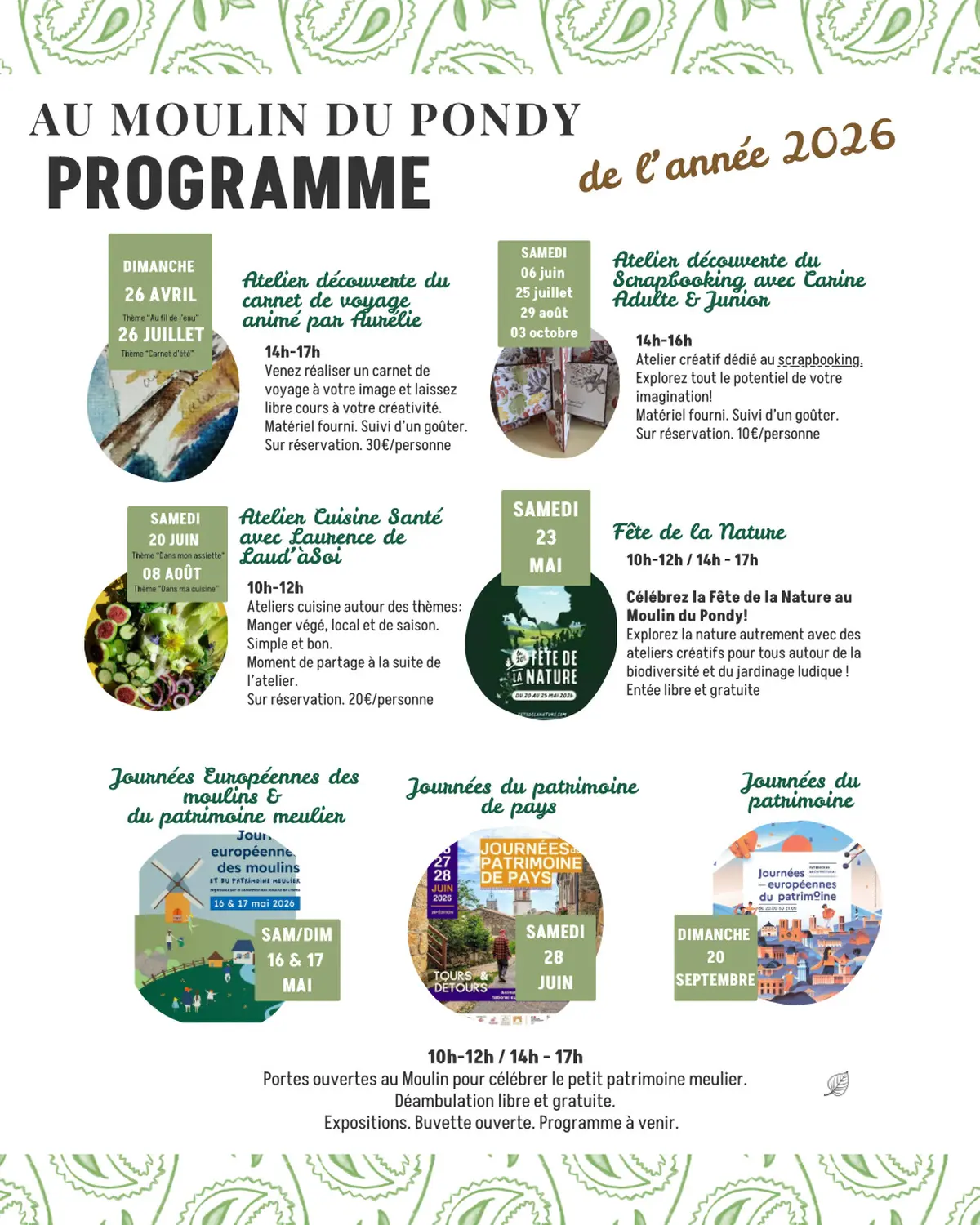 Atelier découverte du Scrapbooking avec Carine au Moulin du Pondy