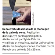 Atelier découverte La dalle de verre à Niort