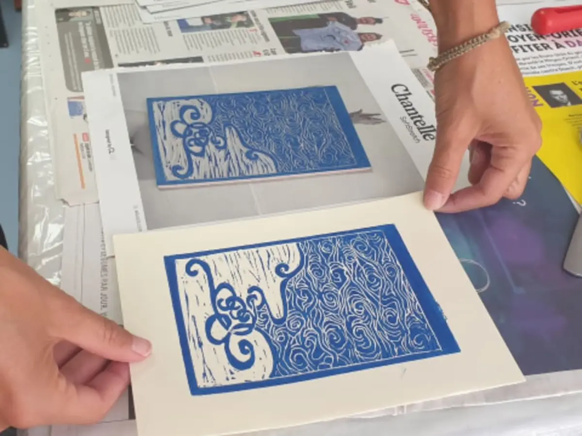 Atelier découverte linogravure à Paris 20ème