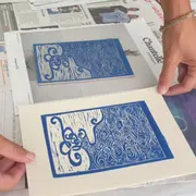 Atelier découverte linogravure à Paris 20ème