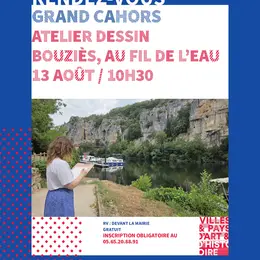 Atelier dessin Bouziès, au fil de l'eau
