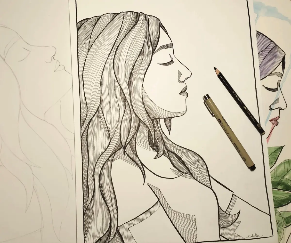 Atelier dessin : le profil méditatif