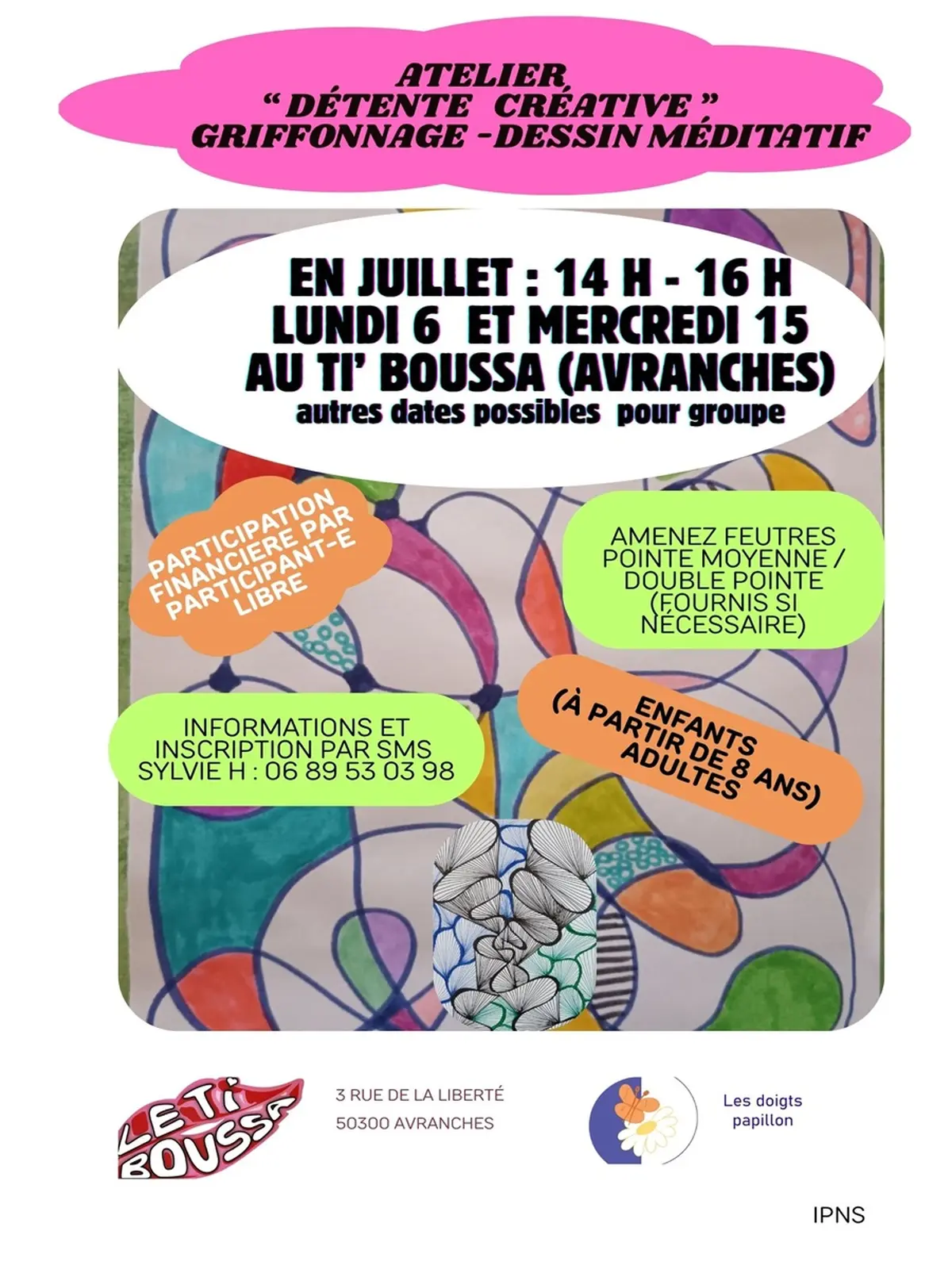 Atelier détente créative griffonnage - dessin méditatif