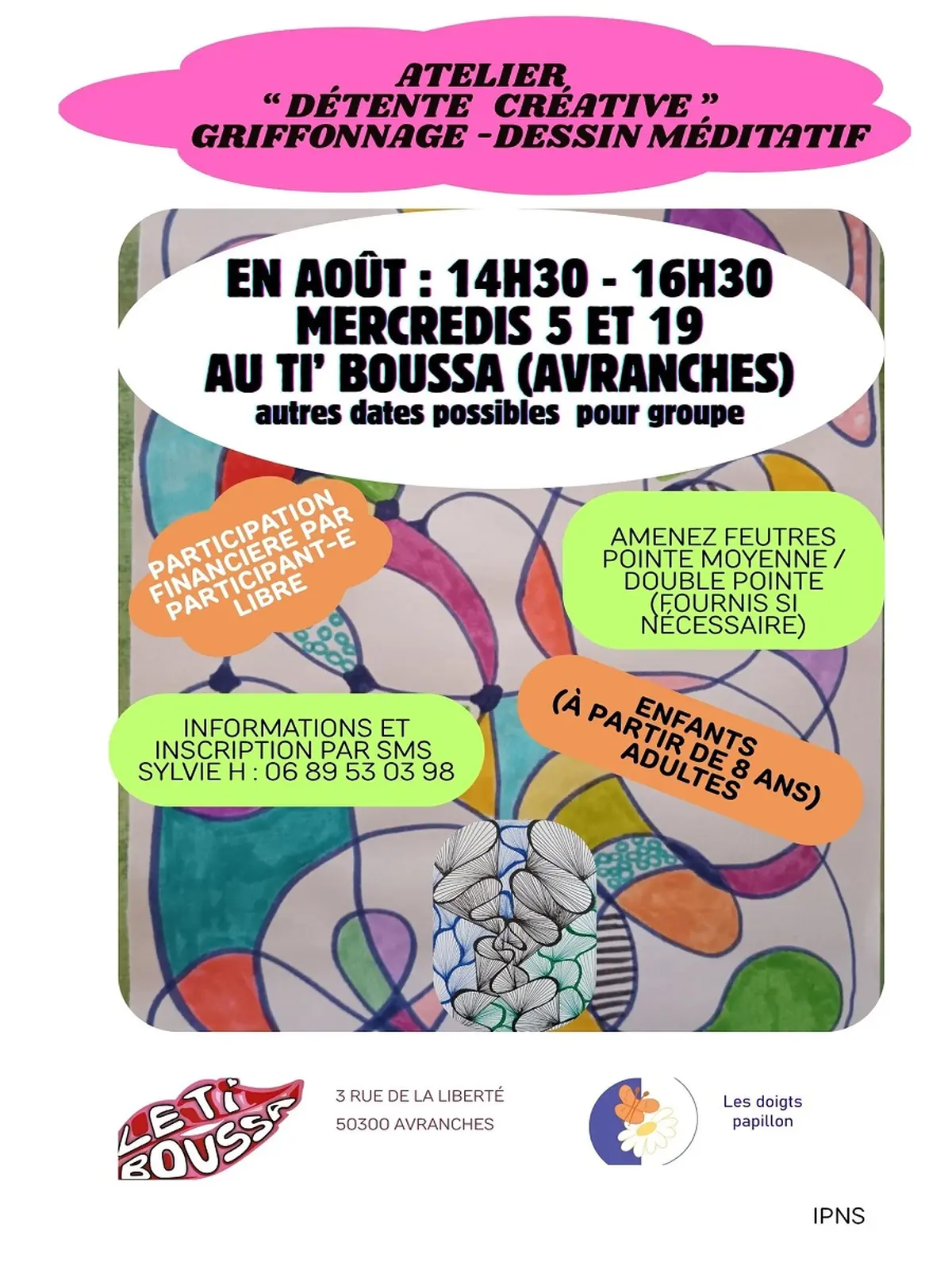 Atelier détente créative griffonnage - dessin méditatif
