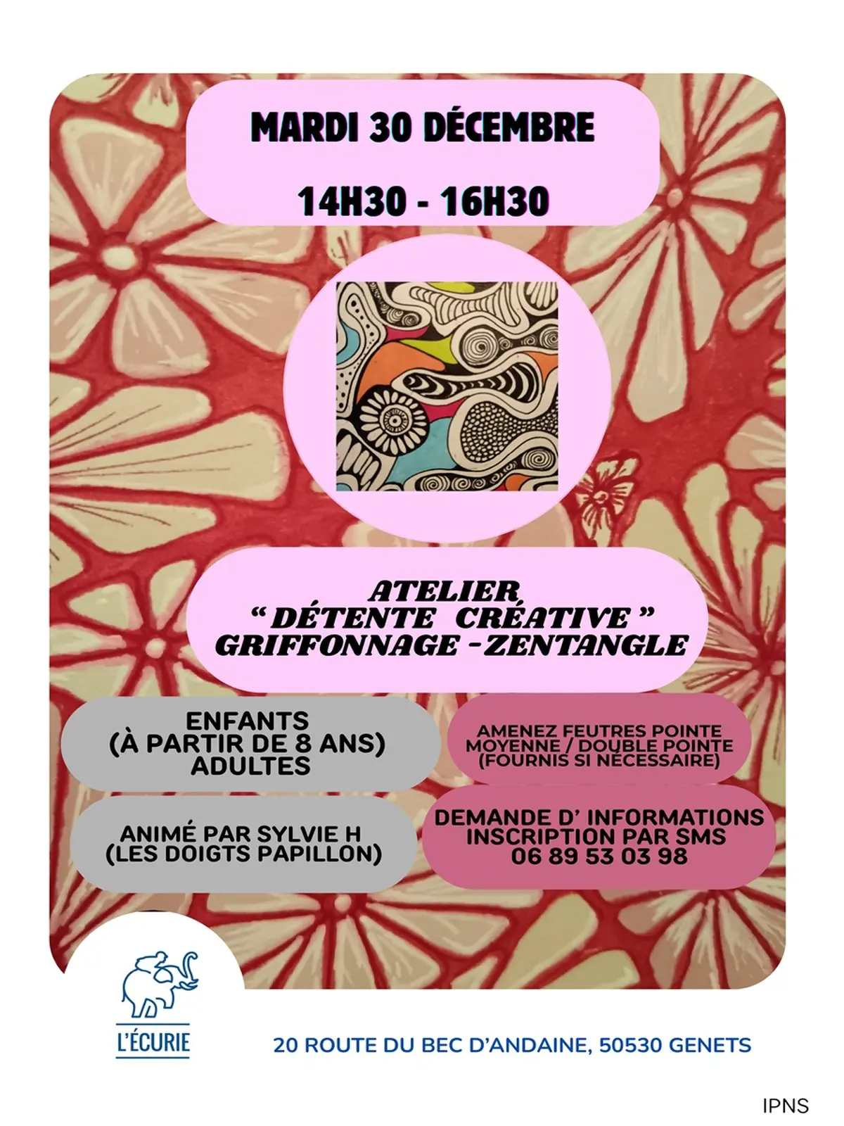 Atelier détente créative griffonnage - zentangle