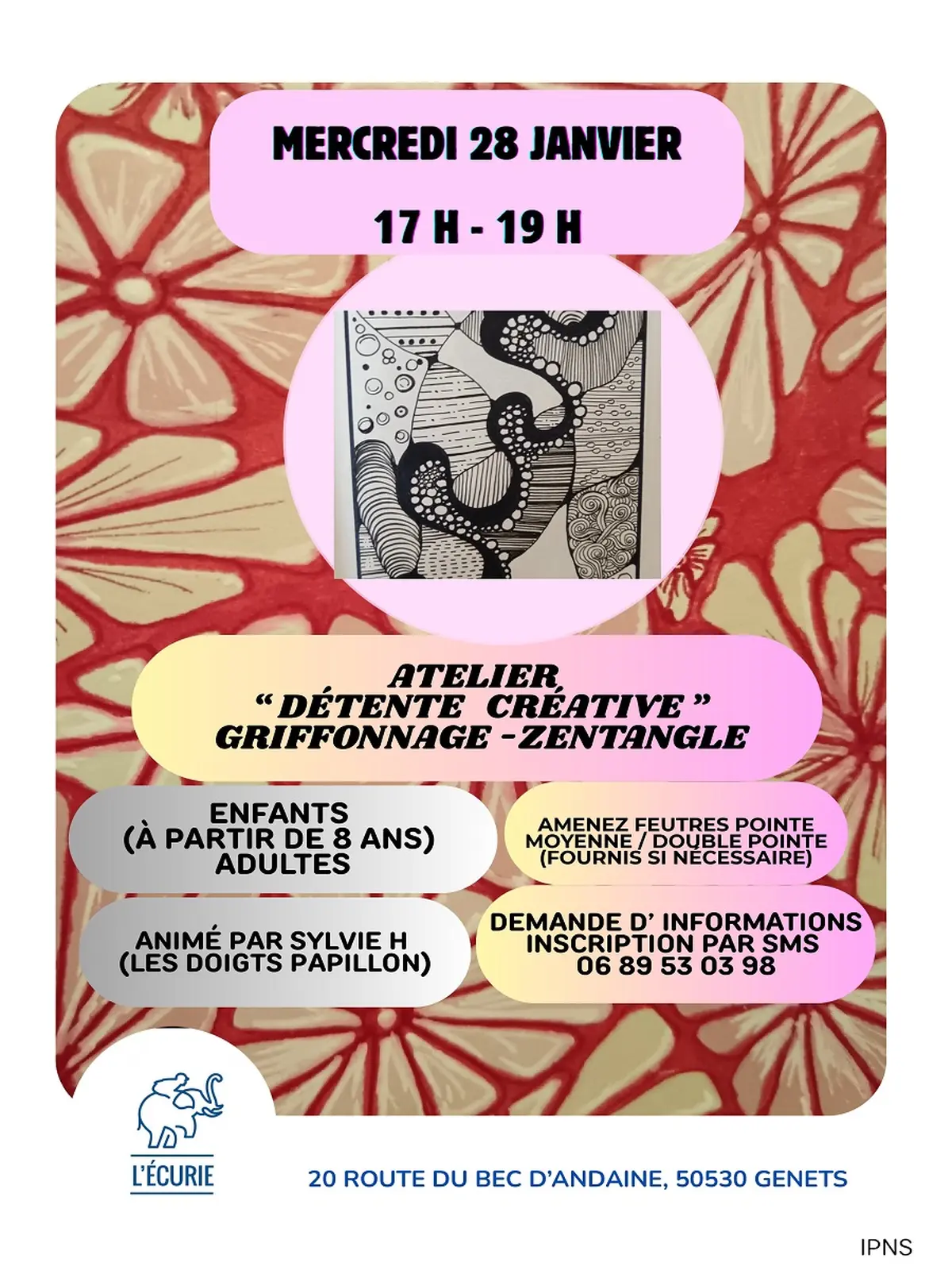 Atelier détente créative griffonnage - zentangle