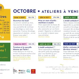 Atelier du mois d'octobre - collectif SNOOZ ( ateliers créatifs et pour le recyclage)