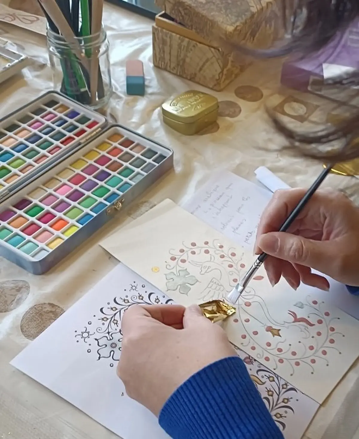 Atelier-école à l'AMI : Enluminures