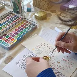 Atelier-école à l'AMI : Enluminures