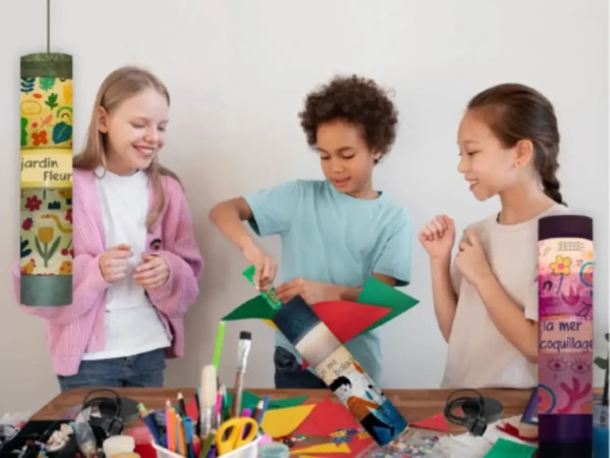 Atelier enfant création d'une lampe tube à Paris 6ème