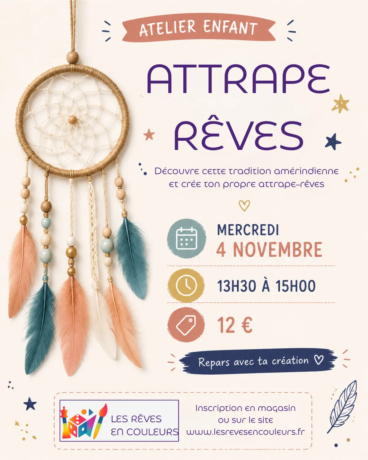 Atelier Enfant - Crée ton attrape-rêves !