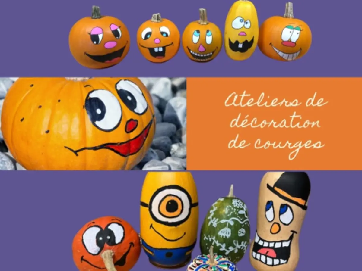Atelier enfant décoration de courge ferme du Paradisvogel (68)