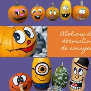 Atelier enfant décoration de courge ferme du Paradisvogel (68)
