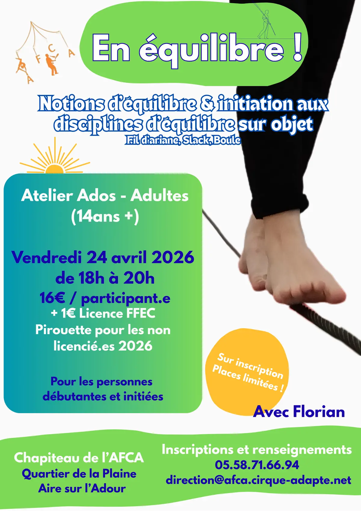 Atelier équilibre à l'AFCA