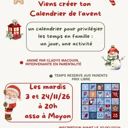 Atelier fabrication d'un calendrier de l'avent