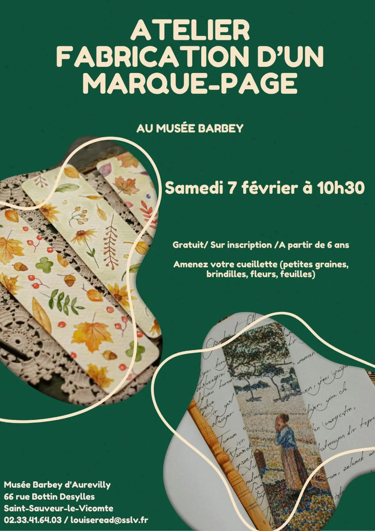 Atelier fabrication d'un marque-page