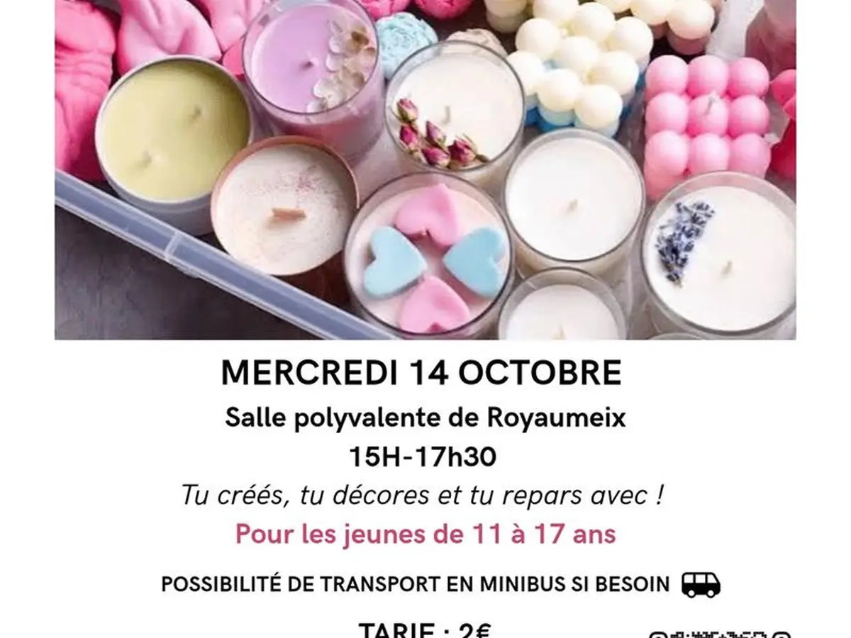 Atelier fabrication de bougies parfumées