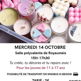 Atelier fabrication de bougies parfumées