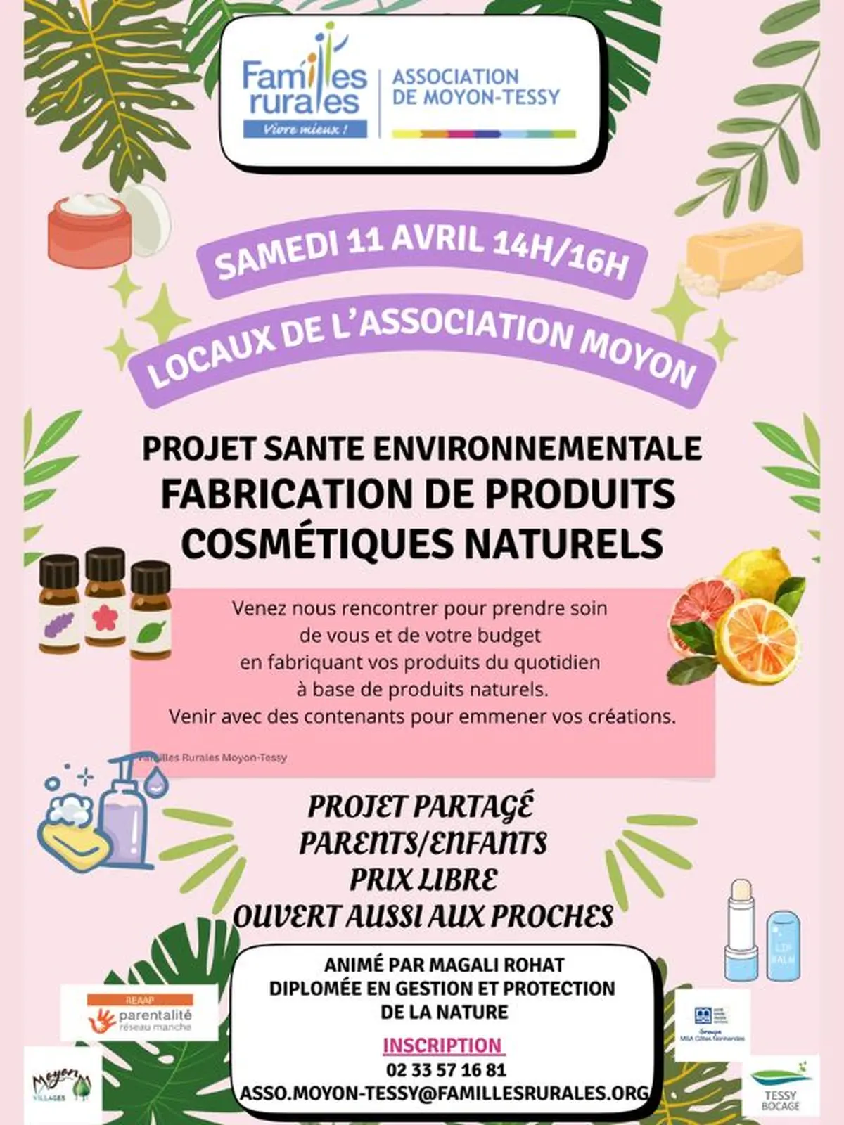 Atelier fabrication de cosmétiques naturels