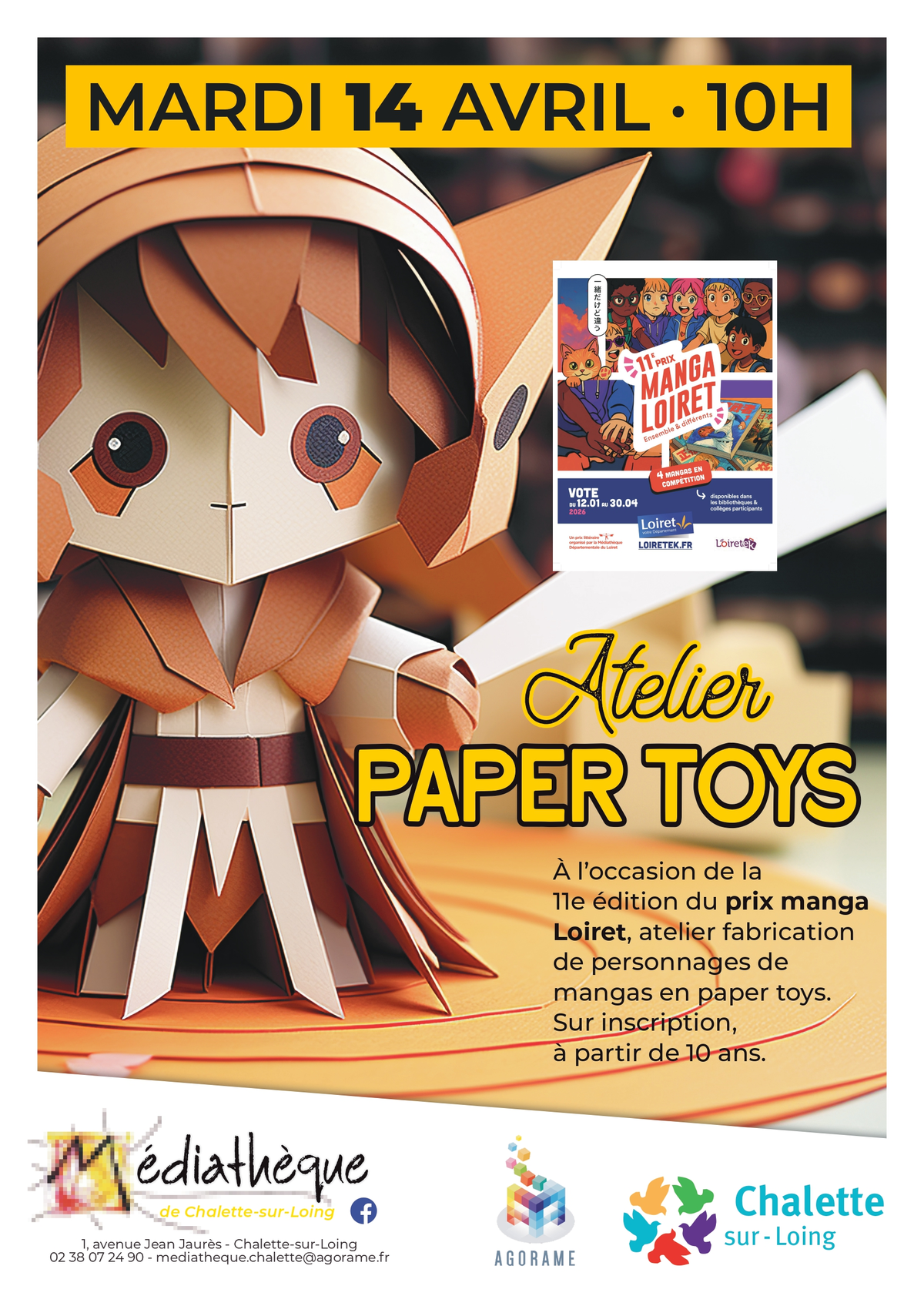Atelier fabrication de personnages de mangas en paper toys