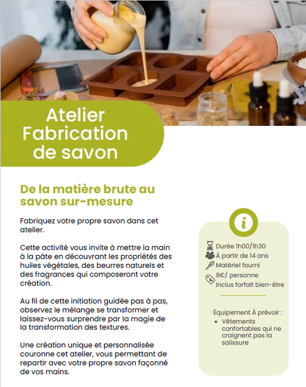 Atelier Fabrication de savon