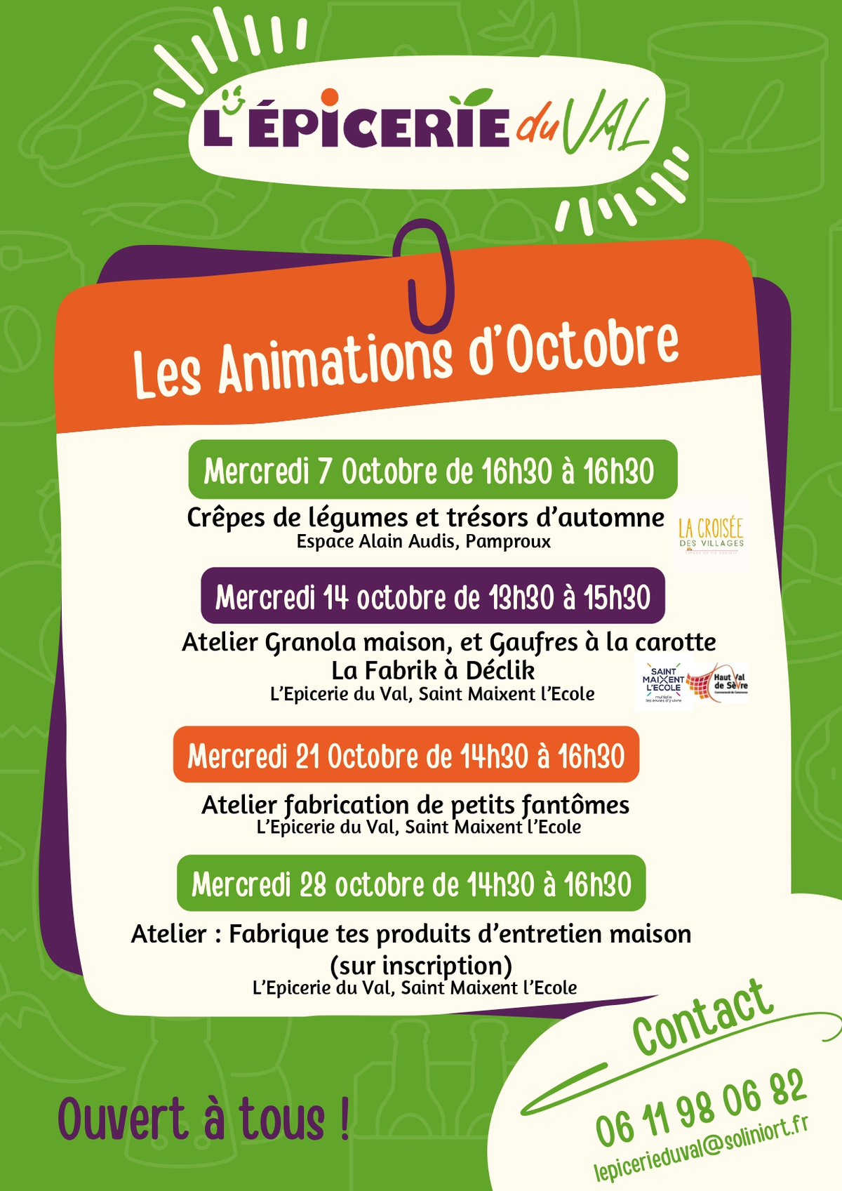 Atelier fabrication produits d'entretien maison l'Epicerie du Val