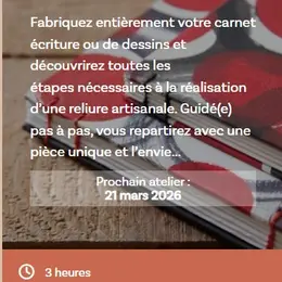 Atelier Fabriquez Votre Carnet De Reliure