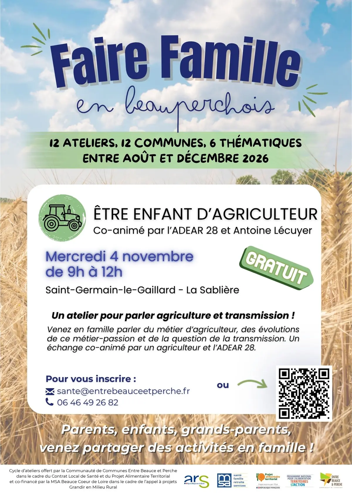 Atelier Faire Famille en Beauperchois : Être enfant d'agriculteur
